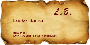 Lesko Barna névjegykártya