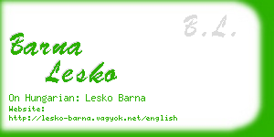 barna lesko business card